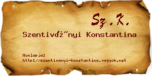 Szentiványi Konstantina névjegykártya